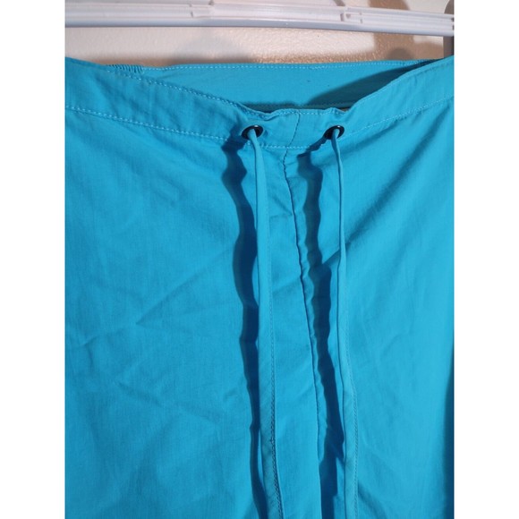 LL Bean Women's M Blue Nylon Capri Drawstring Pants Designer Performance Pull On - Picture 3 of 6